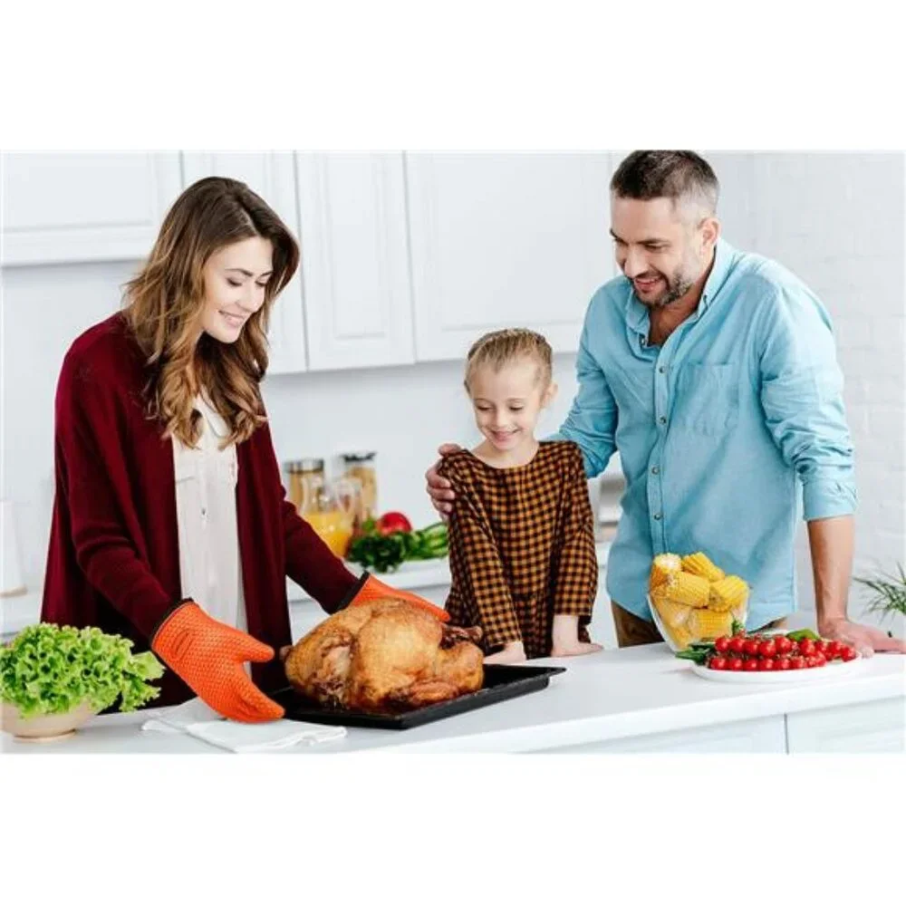 Silicone Smoker Oven Gloves Extreme Heat Resistant BBQ Gloves Waterproof